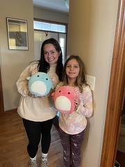 Abbie and Greta have the same axolotl plushie
